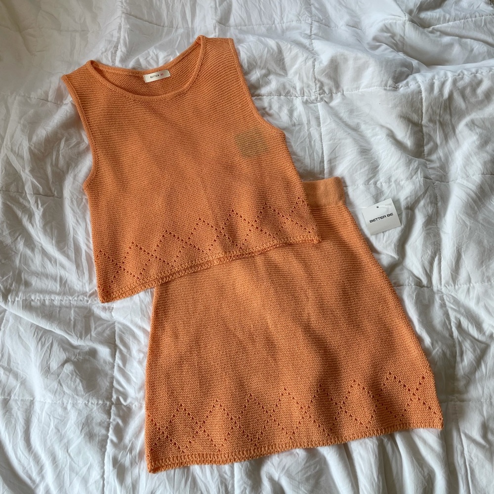 Knit Top and Skirt Set